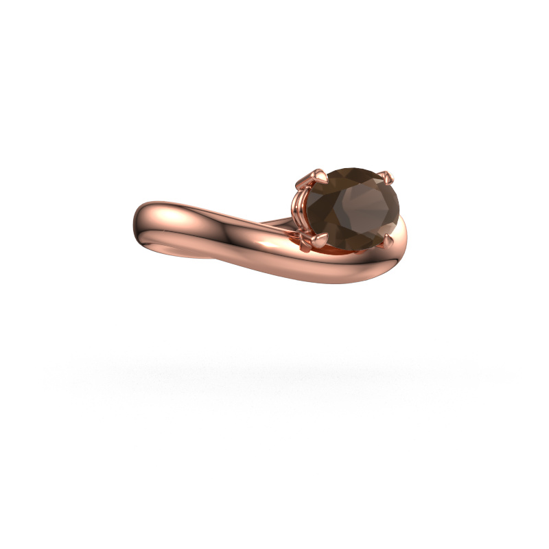 Bild von Verlobungsring Floor OVL 585 Roségold Rauchquarz 8x6 mm