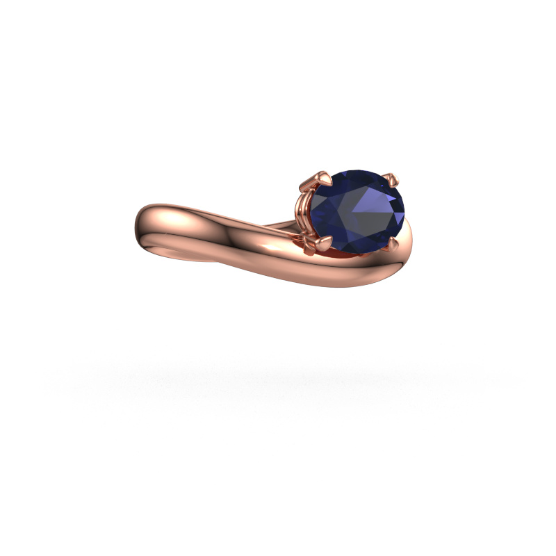 Image of Engagement ring Floor OVL 585 rose gold Sapphire 8x6 mm