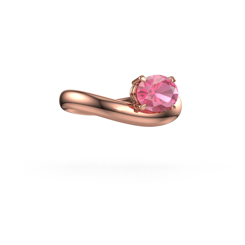 Image of Engagement ring Floor OVL 585 rose gold Pink sapphire 8x6 mm