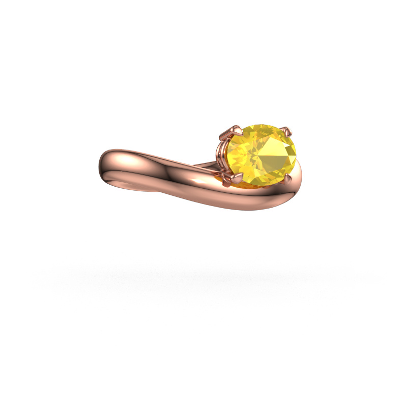 Image de Bague de fiançailles Floor OVL 585 or rose Saphir jaune 8x6 mm