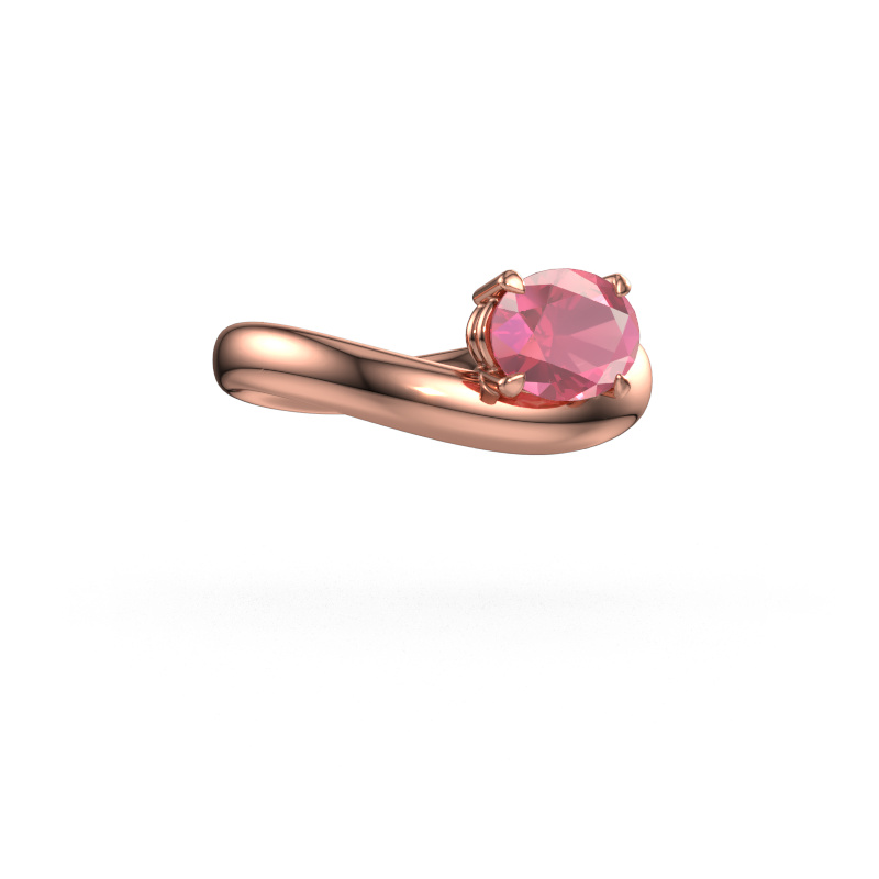 Image of Engagement ring Floor OVL 585 rose gold Tourmaline pink 8x6 mm
