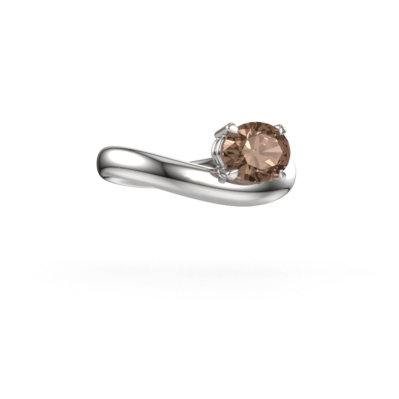 Image of Engagement ring Floor OVL 950 platinum Brown diamond 1.10 crt