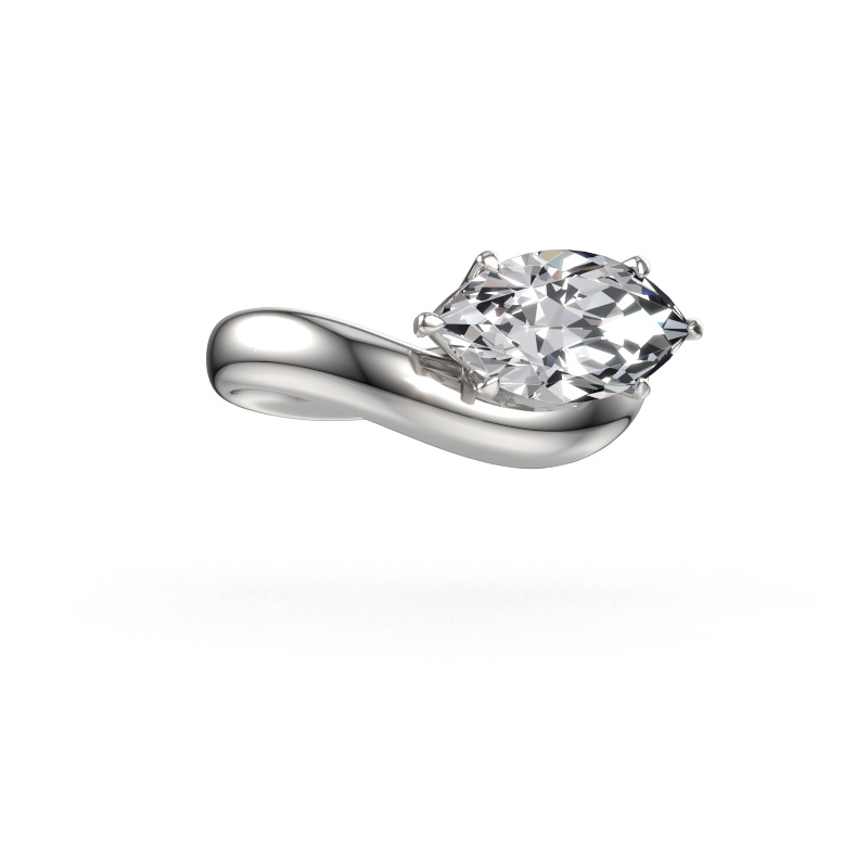 Image de Bague de fiançailles Floor MRQ 585 or blanc Diamant synthétique 2.50 crt