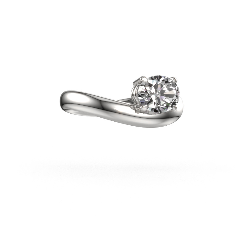 Afbeelding van Verlovingsring Floor OVL 950 platina Zirkonia 8x6 mm