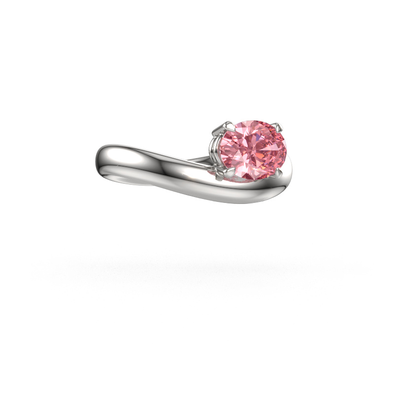 Image of Engagement ring Floor OVL 585 white gold Pink lab grown diamond 8x6 mm