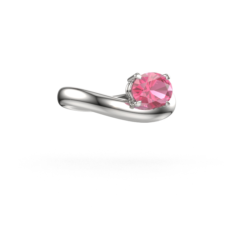 Image of Engagement ring Floor OVL 585 white gold Pink sapphire 8x6 mm