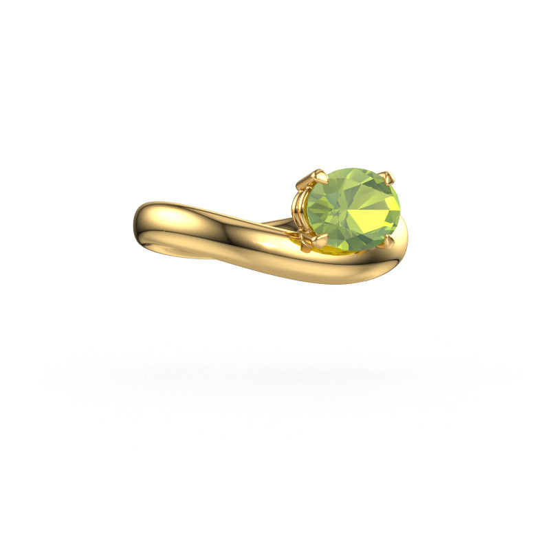 Image of Engagement ring Floor OVL 585 gold Peridot 8x6 mm