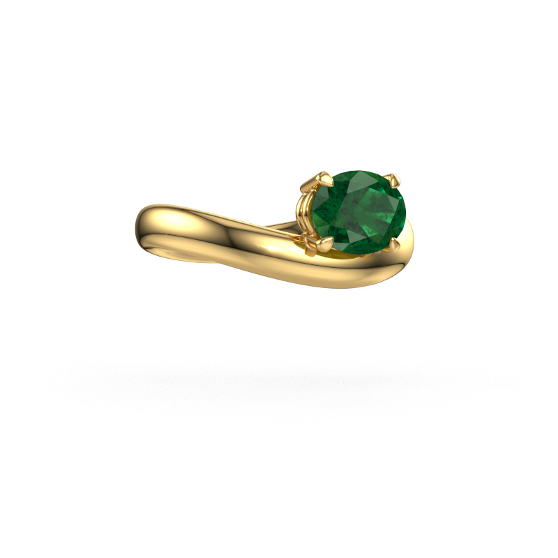 Image of Engagement ring Floor OVL 585 gold Emerald 8x6 mm