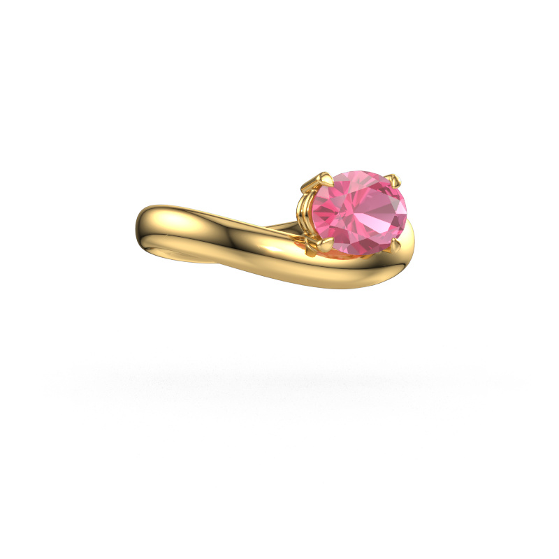 Image de Bague de fiançailles Floor OVL 585 or jaune Saphir rose 8x6 mm