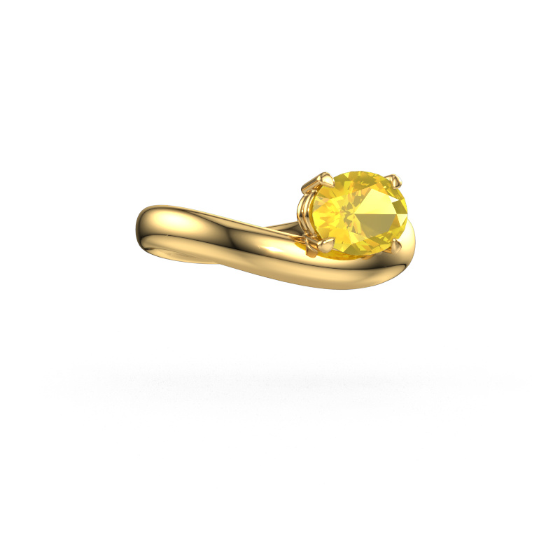Bild von Verlobungsring Floor OVL 585 Gold Gelb Saphir 8x6 mm
