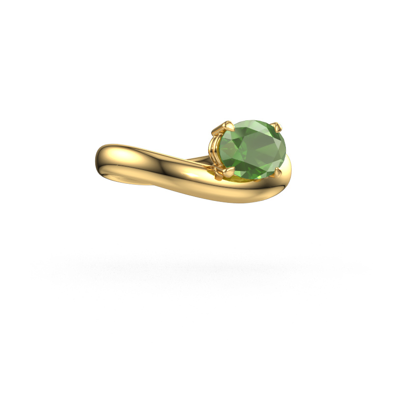Image of Engagement ring Floor OVL 585 gold Tourmaline green 8x6 mm
