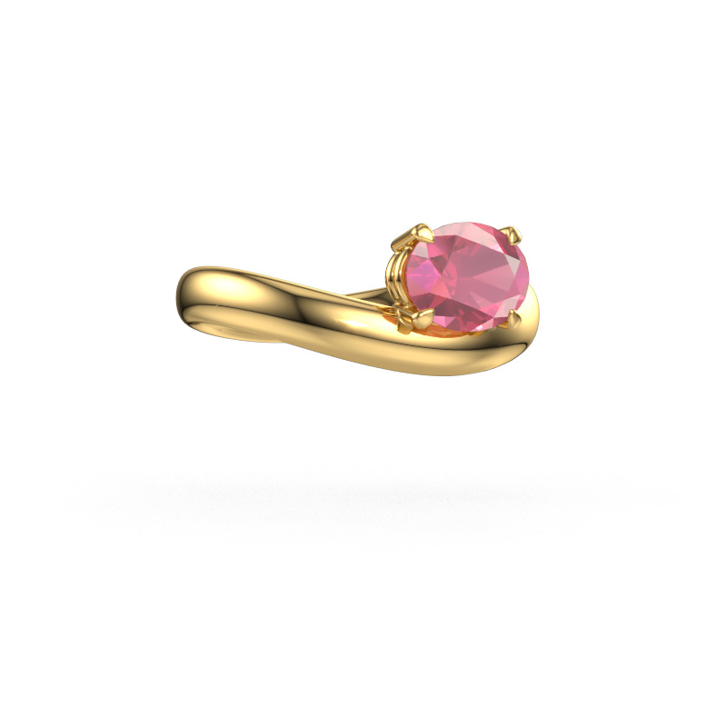 Image of Engagement ring Floor OVL 585 gold Tourmaline pink 8x6 mm