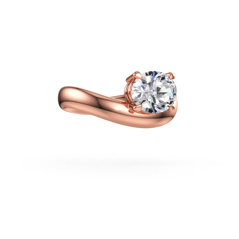 Immagine di Anello di fidanzamento Floor OVL 585 oro rosa Diamante lab grown 1.80 crt