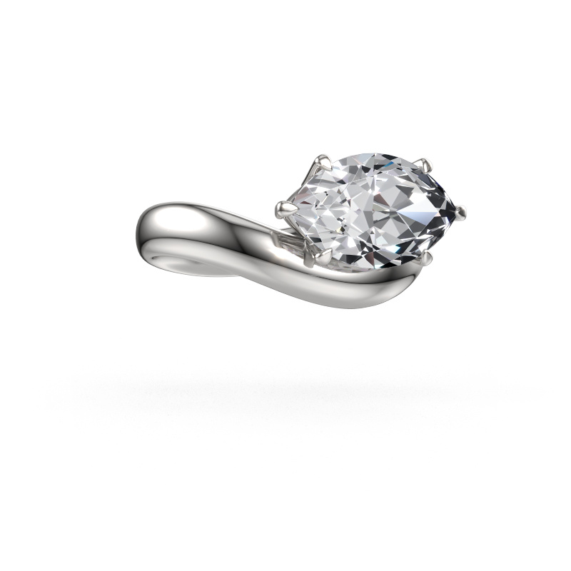 Image de Bague de fiançailles Floor MRQ 585 or blanc Diamant synthétique 3.00 crt