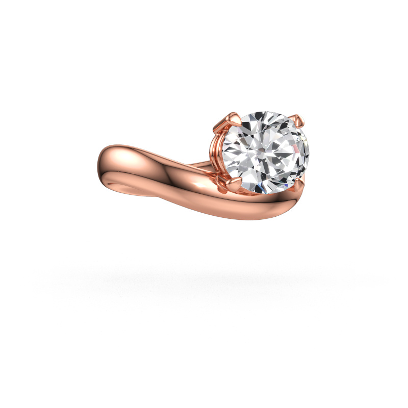 Immagine di Anello di fidanzamento Floor OVL 585 oro rosa Diamante 2.70 crt