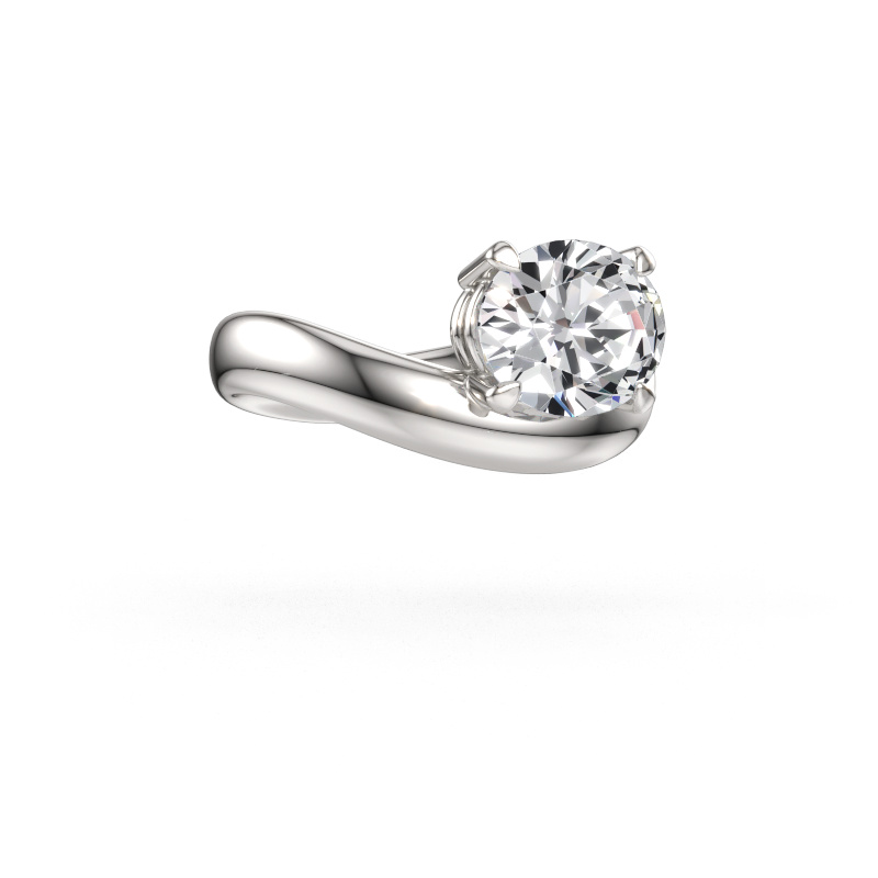 Immagine di Anello di fidanzamento Floor OVL 950 platino Diamante lab grown 2.70 crt