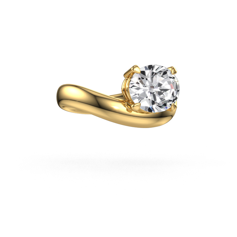 Image of Engagement ring Floor OVL 585 gold Lab grown diamond 2.70 crt