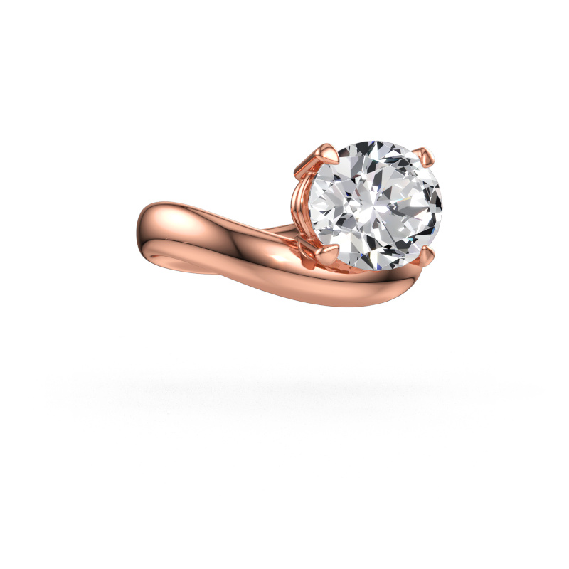Bild av Förlovningsring Floor OVL 585 roséguld Labbodlad diamant 3.85 crt
