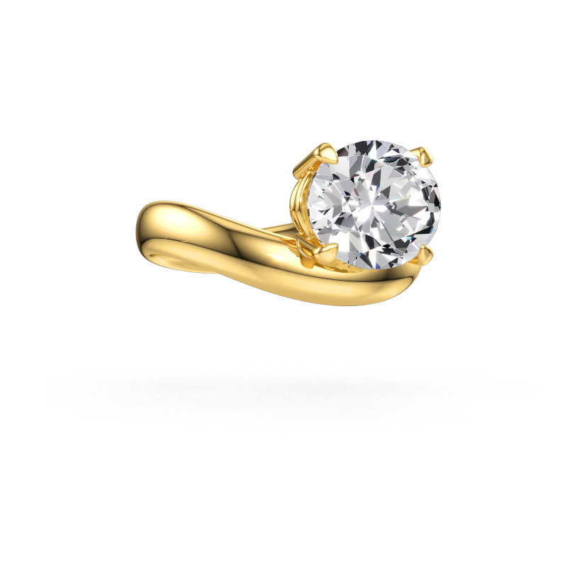 Bild av Förlovningsring Floor OVL 585 gult guld Labbodlad diamant 3.85 crt