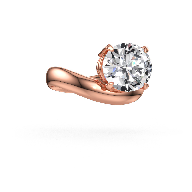 Immagine di Anello di fidanzamento Floor OVL 585 oro rosa Diamante lab grown 5.05 crt