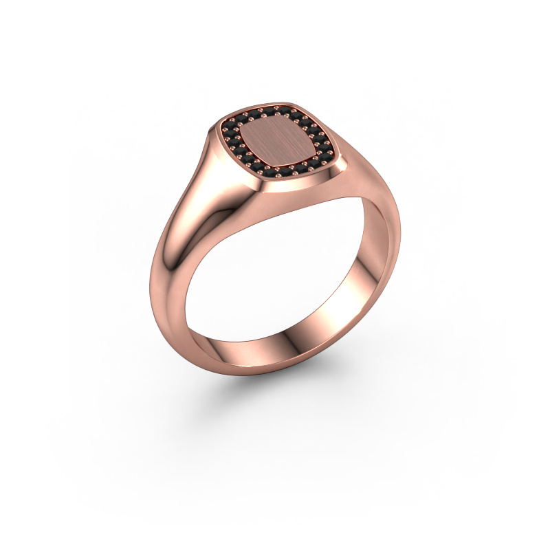 Bild von Herrenring Floris Cushion 1 585 Roségold Schwarz Diamant 0.18 crt