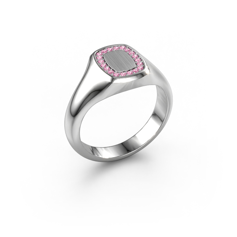 Image of Men's ring Floris Cushion 1 950 platinum Pink sapphire 1.2 mm