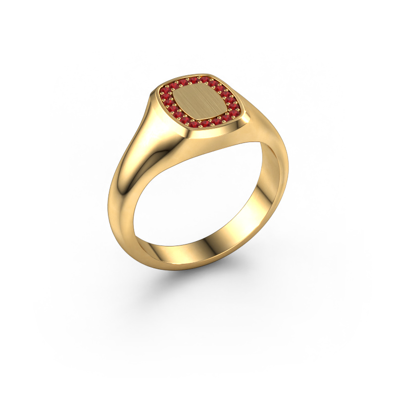 Image of Men's ring Floris Cushion 1 585 gold Ruby 1.2 mm