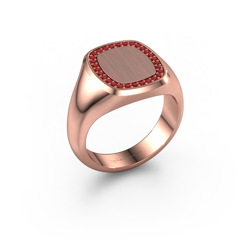 Image of Men's ring Floris Cushion 3 585 rose gold Ruby 1.2 mm