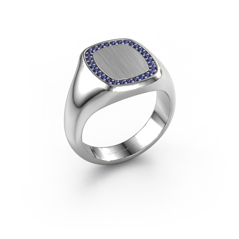 Image of Men's ring Floris Cushion 3 950 platinum Sapphire 1.2 mm