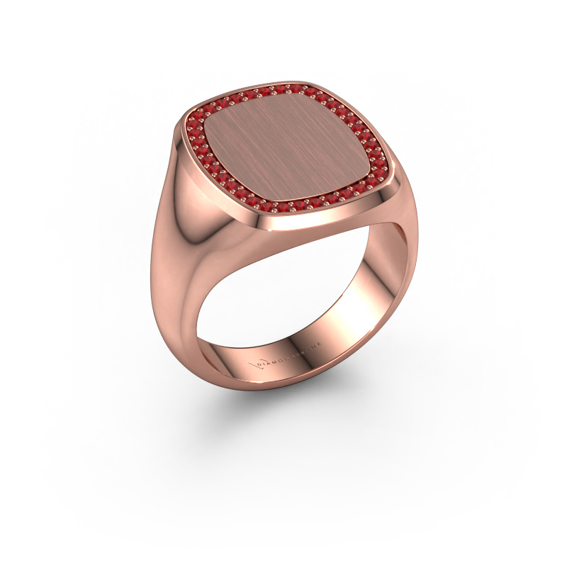 Image de Bague pour homme Floris Cushion 4 585 or rose Rubis 1.2 mm