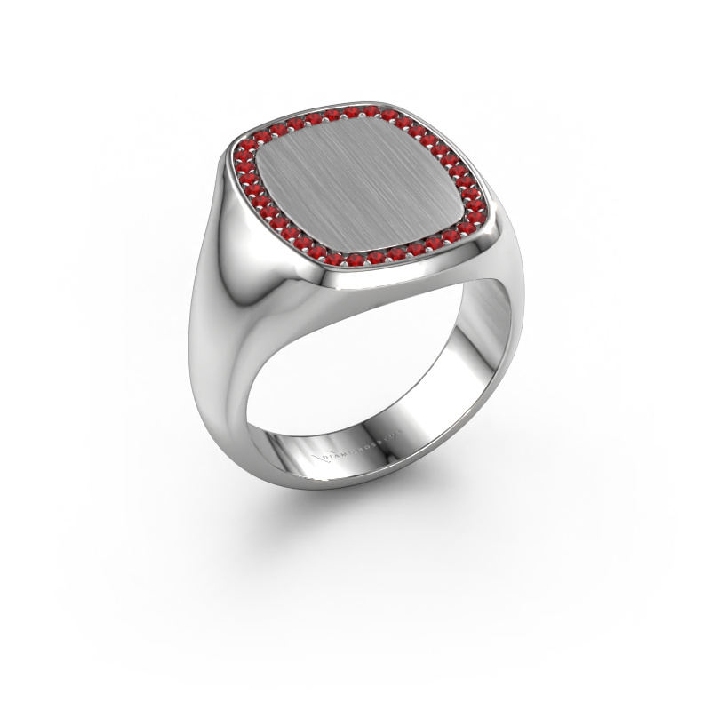 Image of Men's ring Floris Cushion 4 585 white gold Ruby 1.2 mm