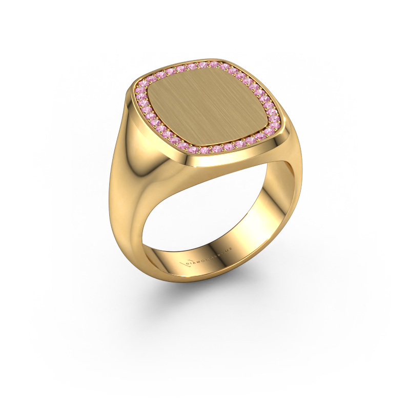 Image of Men's ring Floris Cushion 4 585 gold Pink sapphire 1.2 mm