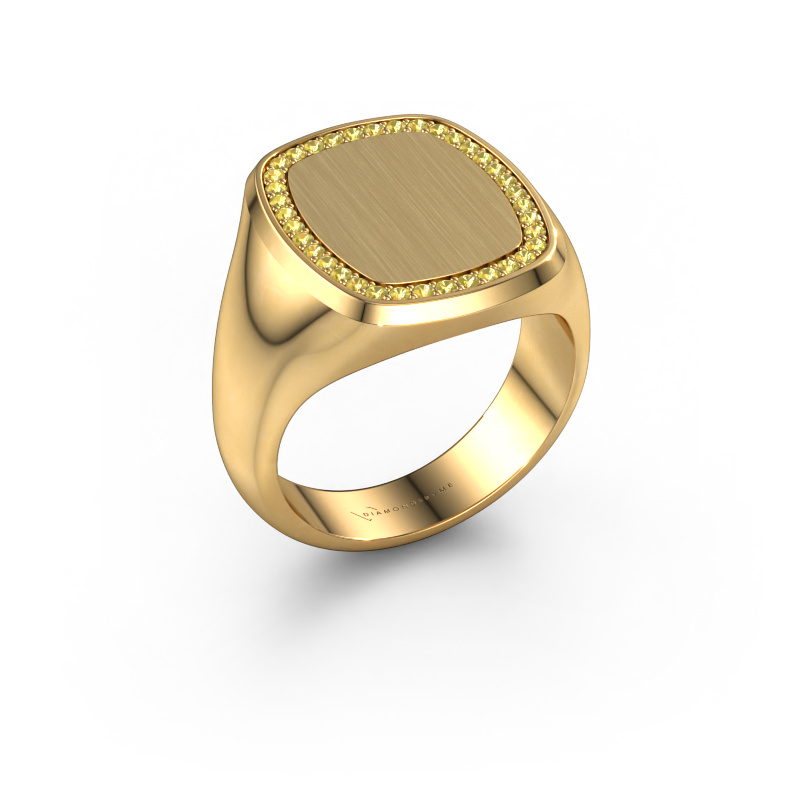 Bild von Herrenring Floris Cushion 4 585 Gold Gelb Saphir 1.2 mm