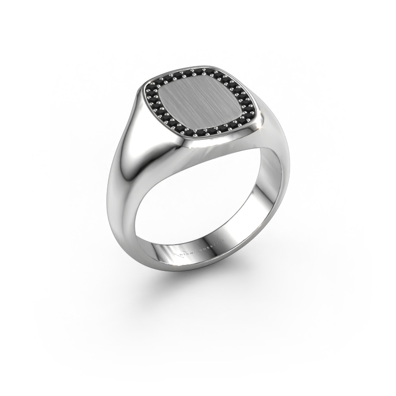 Image of Ring Dalia Cushion 2 950 platinum Black diamond 0.252 crt