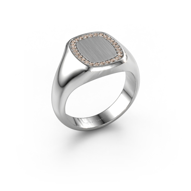 Image of Ring Dalia Cushion 2 950 platinum Brown diamond 0.21 crt