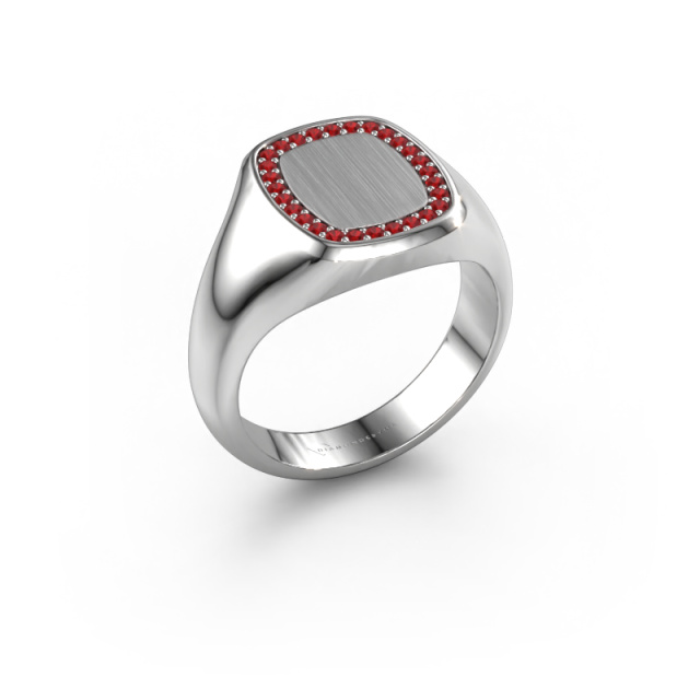 Image of Ring Dalia Cushion 2 585 white gold Ruby 1.2 mm