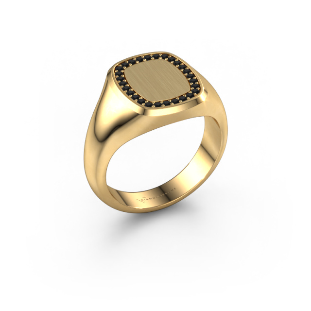 Image of Ring Dalia Cushion 2 585 gold Black diamond 0.252 crt