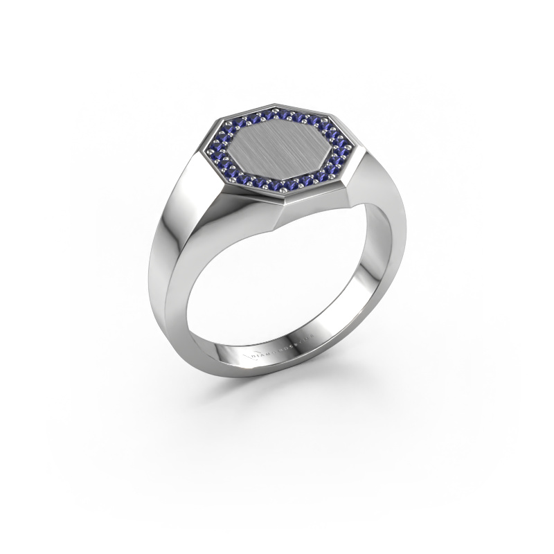 Image of Men's ring Floris Octa 2 950 platinum Sapphire 1.2 mm