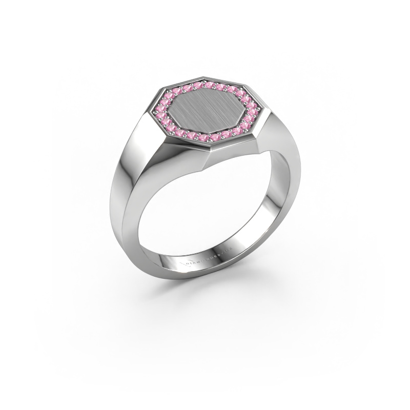Image of Men's ring Floris Octa 2 950 platinum Pink sapphire 1.2 mm