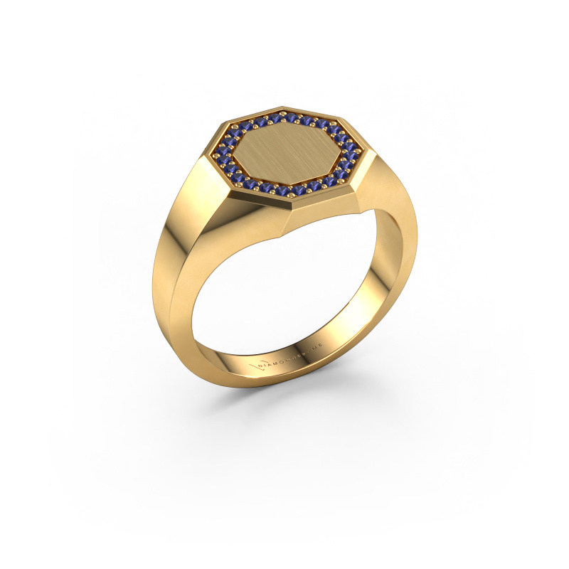 Image of Men's ring Floris Octa 2 585 gold Sapphire 1.2 mm