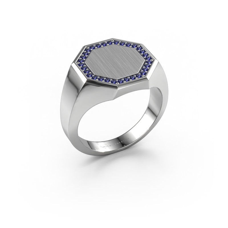 Image of Men's ring Floris Octa 3 585 white gold Sapphire 1.2 mm