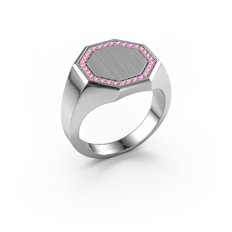 Bild von Herrenring Floris Octa 3 585 Weißgold Pink Saphir 1.2 mm