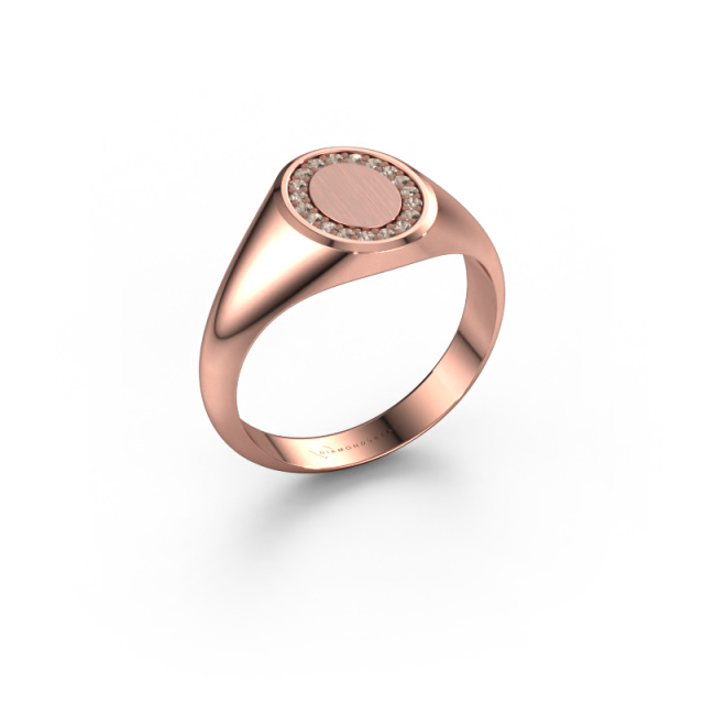 Image of Signet ring Rosy Oval 1  585 rose gold Brown diamond 0.143 crt