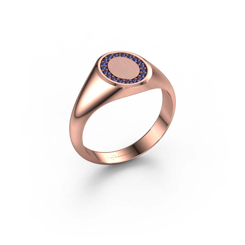 Image of Pinky ring Floris Oval 1 585 rose gold Sapphire 1.2 mm