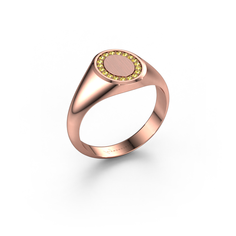 Image of Pinky ring Floris Oval 1 585 rose gold Yellow sapphire 1.2 mm