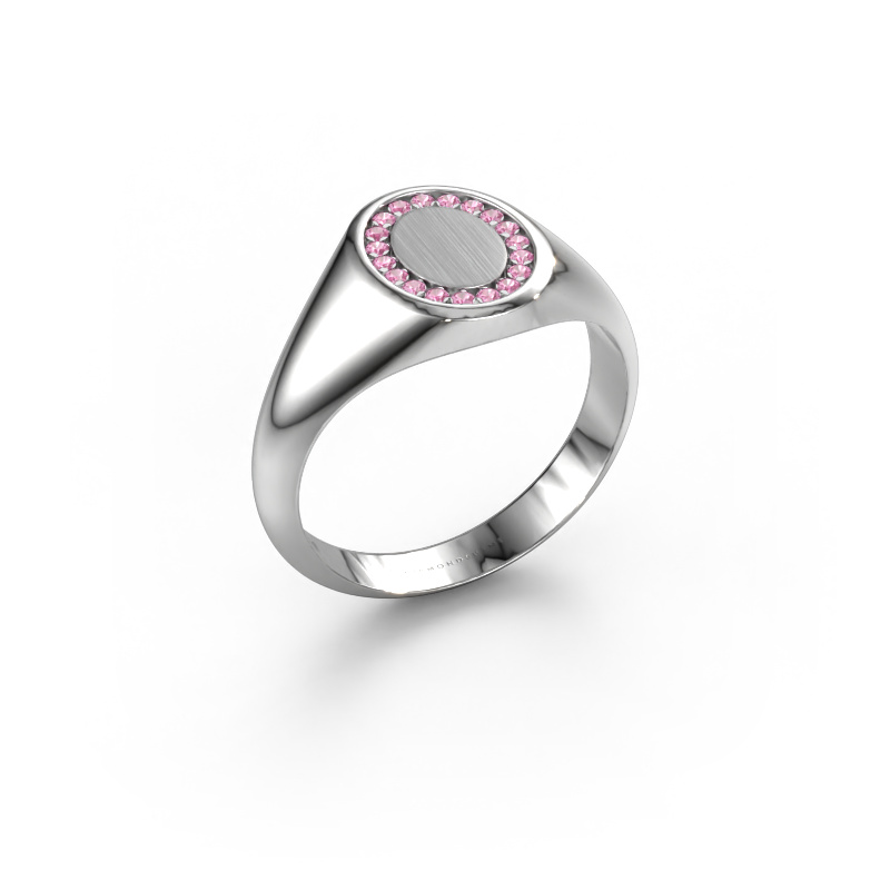 Image of Pinky ring Floris Oval 1 950 platinum Pink sapphire 1.2 mm