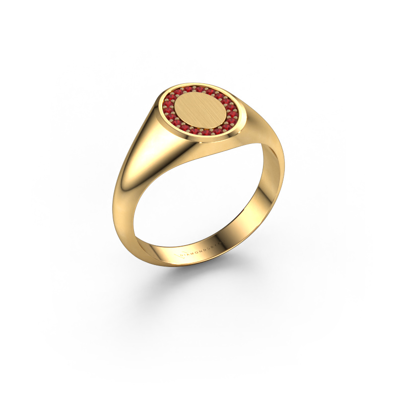 Image of Pinky ring Floris Oval 1 585 gold Ruby 1.2 mm