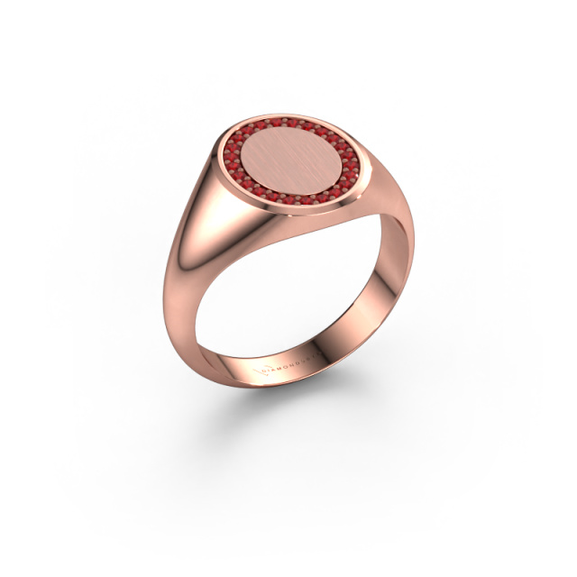 Image of Signet ring Rosy Oval 2 585 rose gold Ruby 1.2 mm