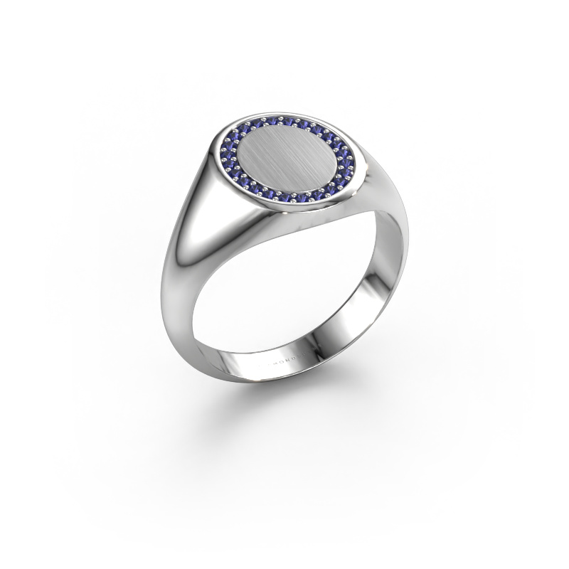 Image of Men's ring Floris Oval 2 585 white gold Sapphire 1.2 mm