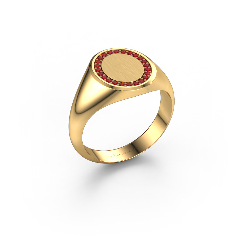 Image of Men's ring Floris Oval 2 585 gold Ruby 1.2 mm